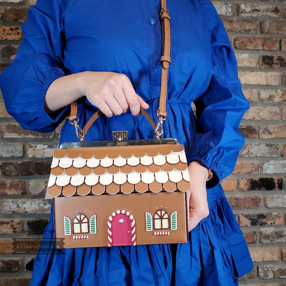 NWT AUTHENTIC Kate Spade Holiday Gingerbread House Novelty Crossbody Handbag BAG - Picture 2 of 8